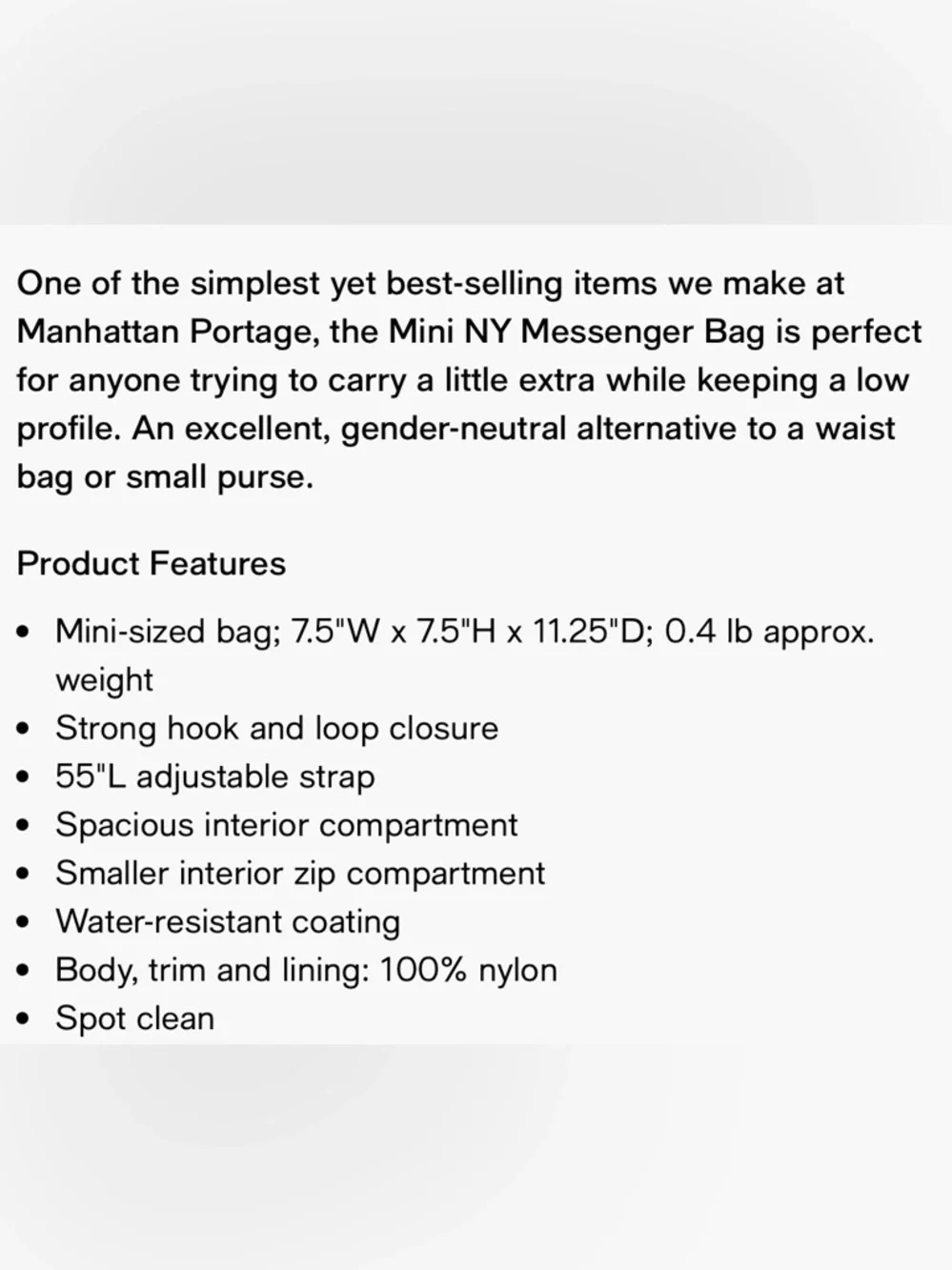 NWT Manhattan Portage Unisex Messenger Bag Adjustable Strap Best Selling